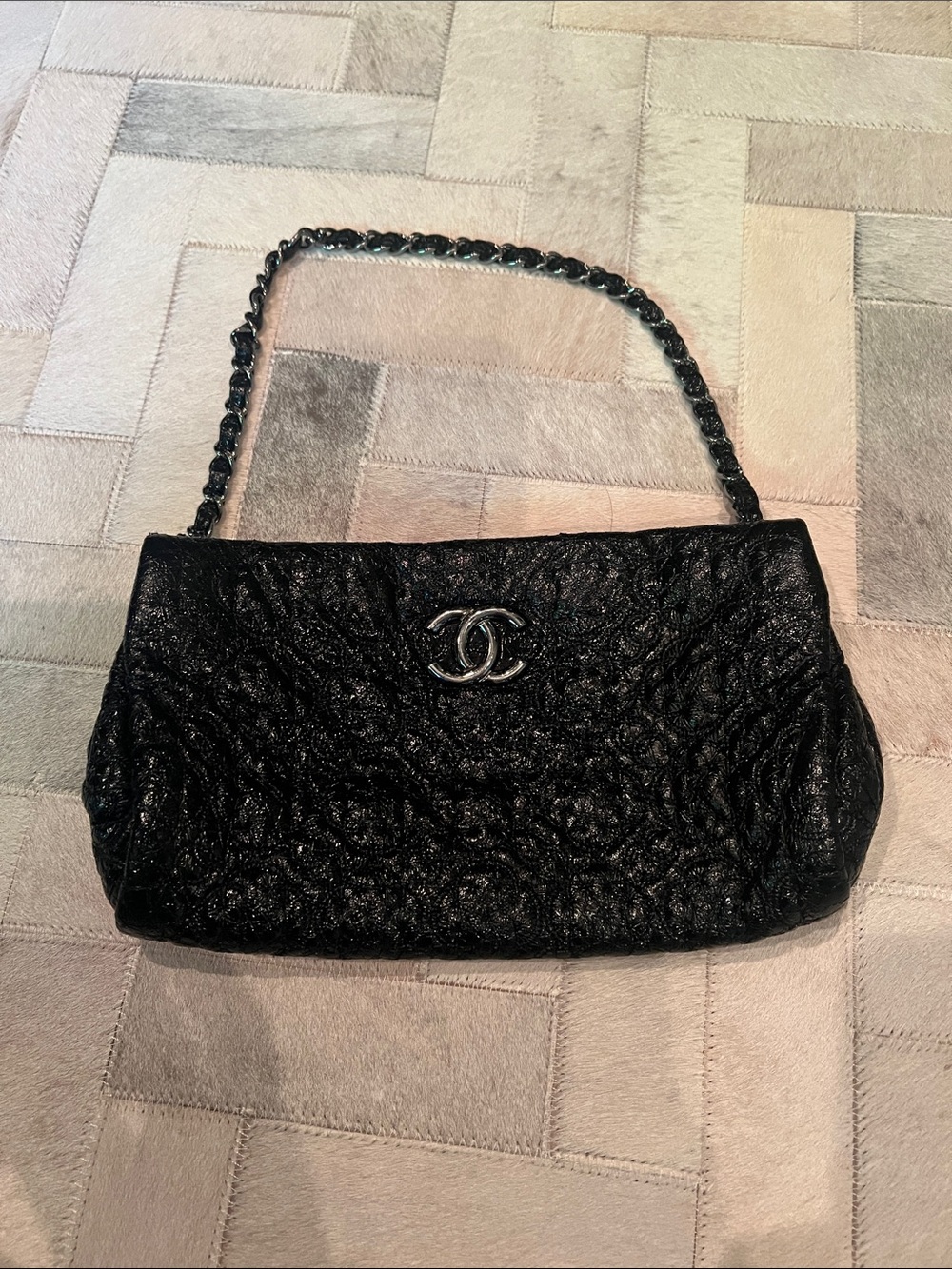CHANEL Rock in Moscow Black Wristlet Clutch Bag